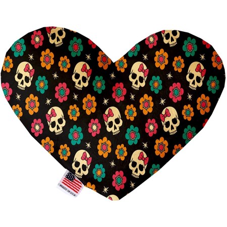 Mirage Pet Products Sugar She Skulls 6 in. Stuffing Free Heart Dog Toy 1327-SFTYHT6